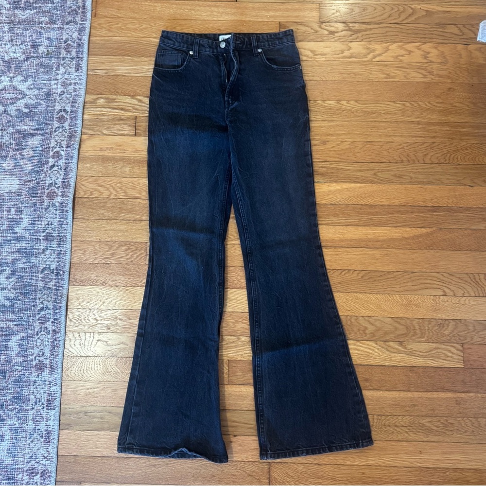 Zara Black High Rise Flare Jeans